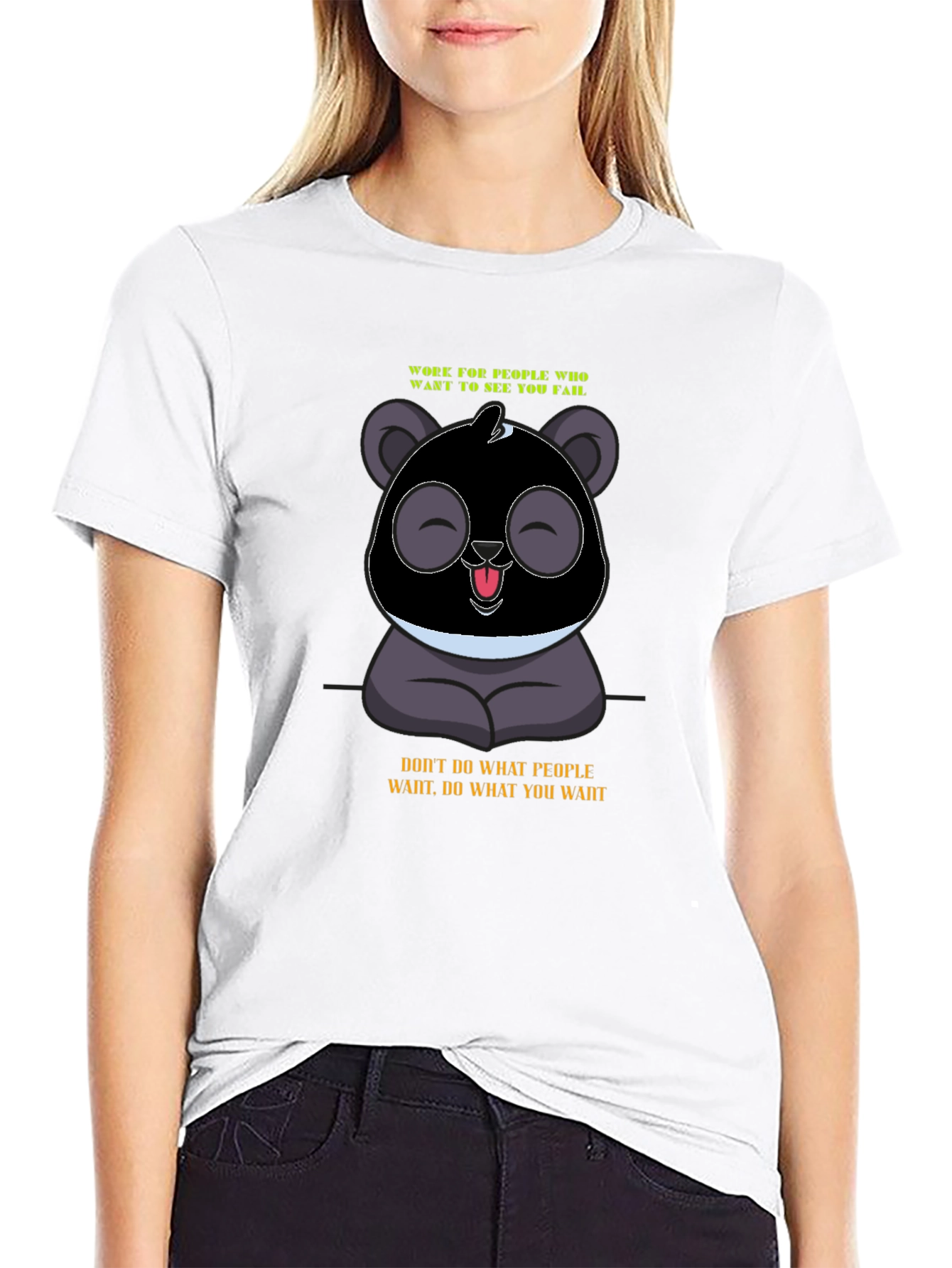 Panda Graphic T-Shirt: Work for Your Dream!