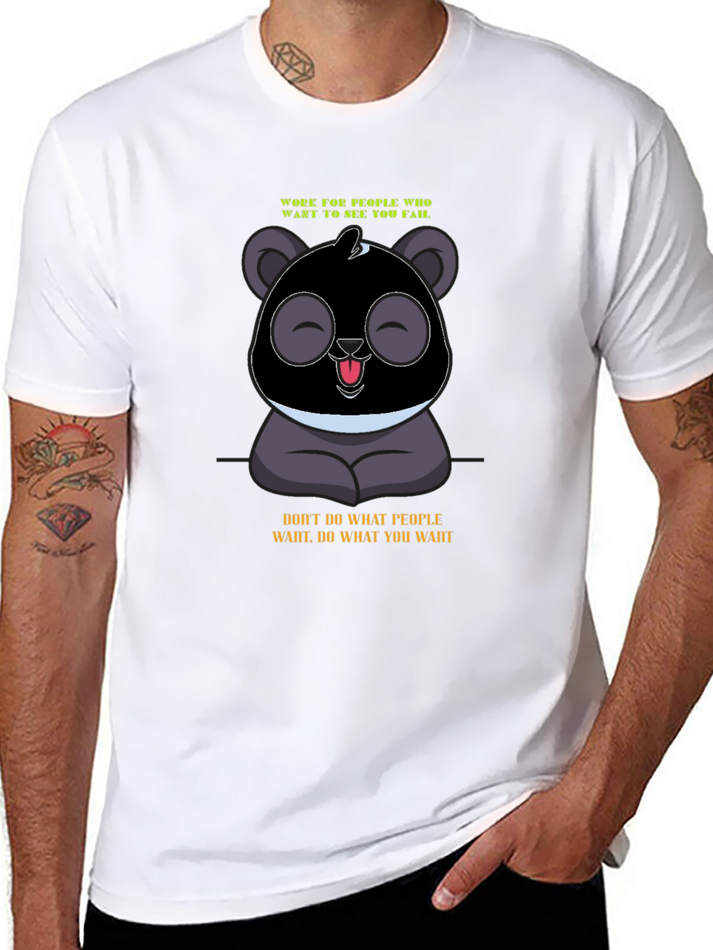 Panda Graphic T-Shirt: Work for Your Dream!