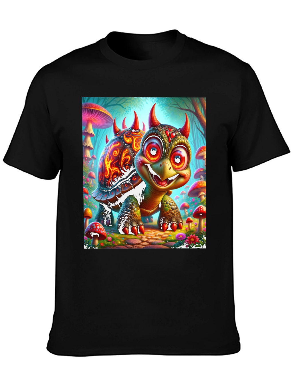 Turtle Devil Cartoon Graphic Tee