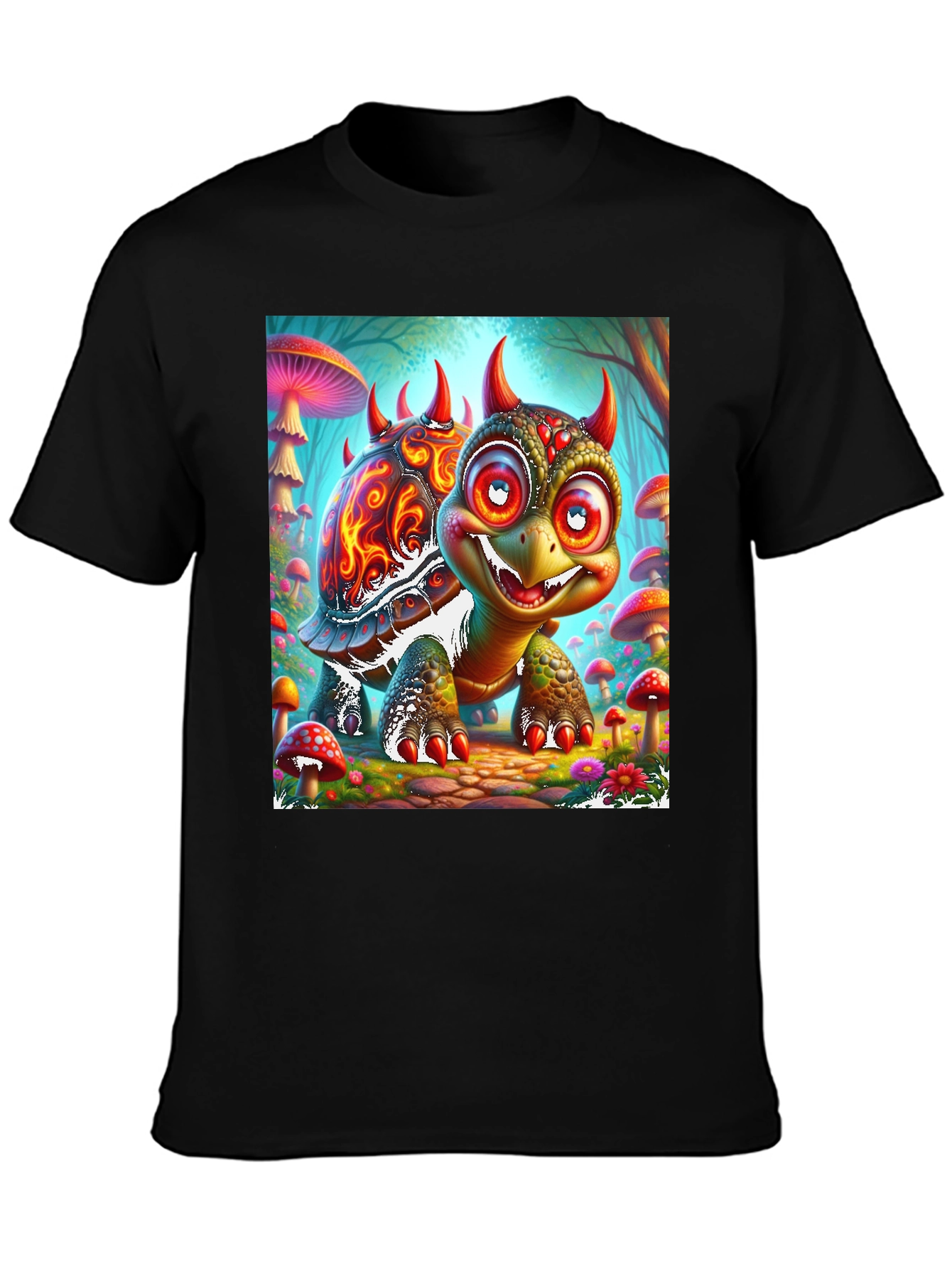 Turtle Devil Cartoon Graphic Tee
