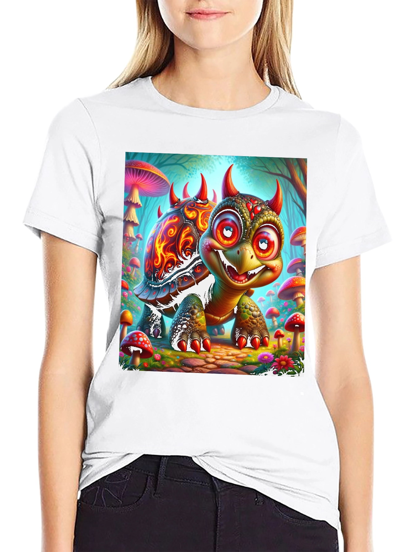 Turtle Devil Cartoon Graphic Tee