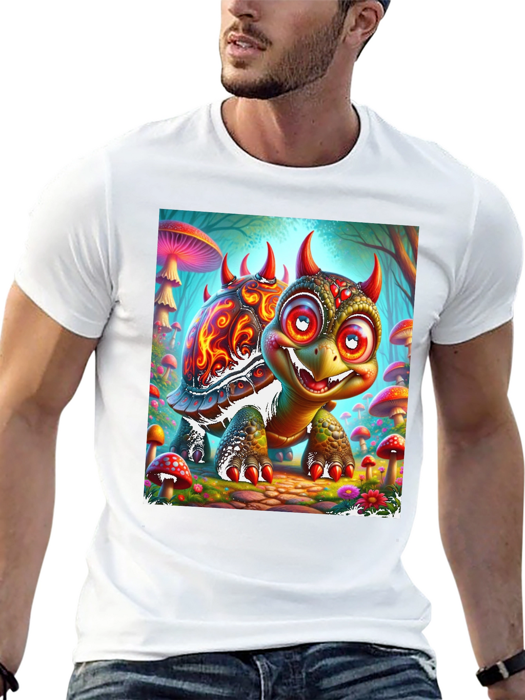 Turtle Devil Cartoon Graphic Tee