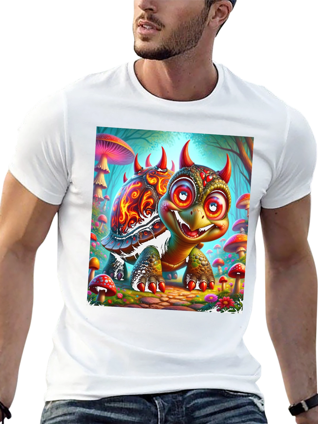 Turtle Devil Cartoon Graphic Tee