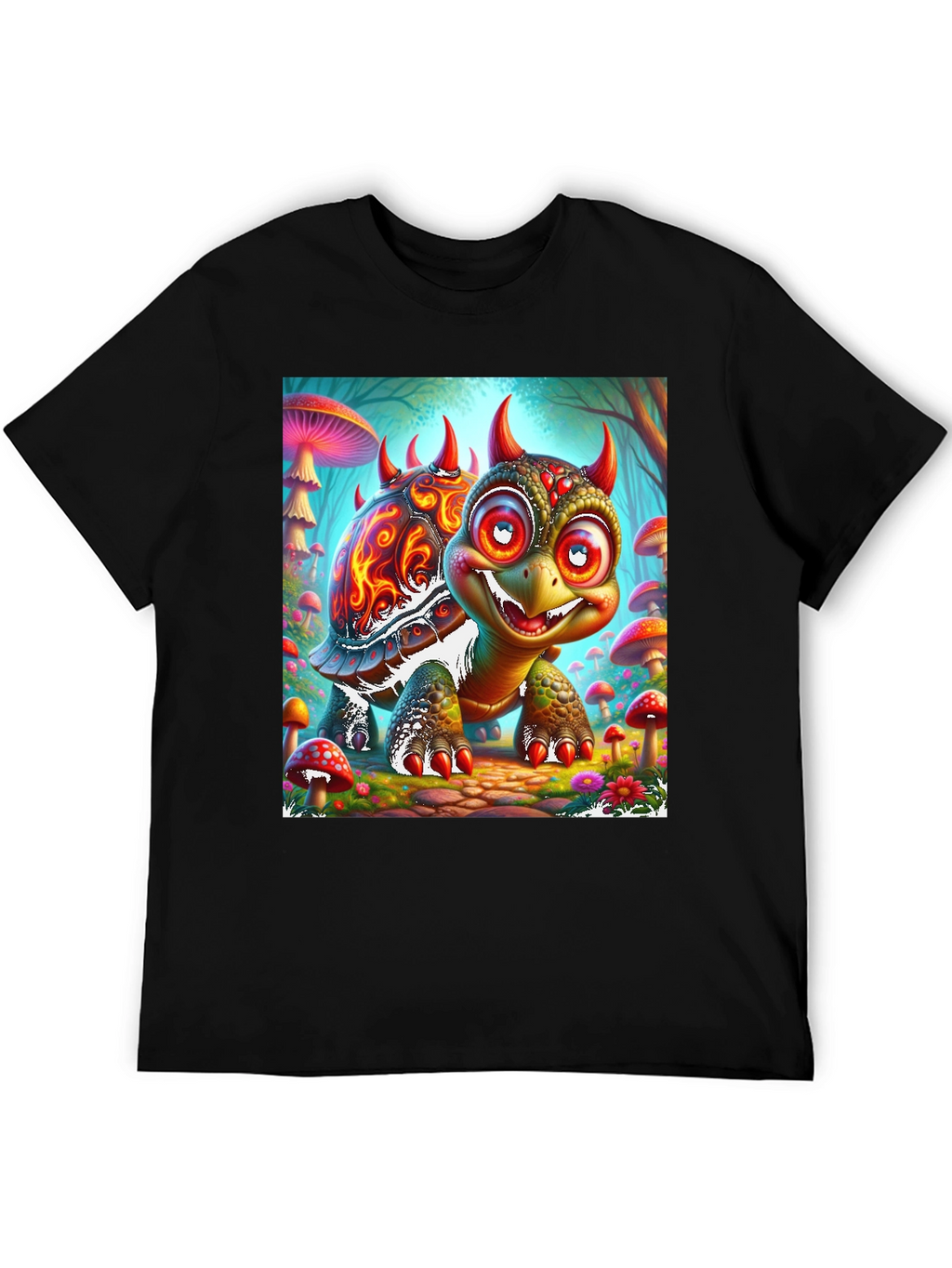 Turtle Devil Cartoon Graphic Tee