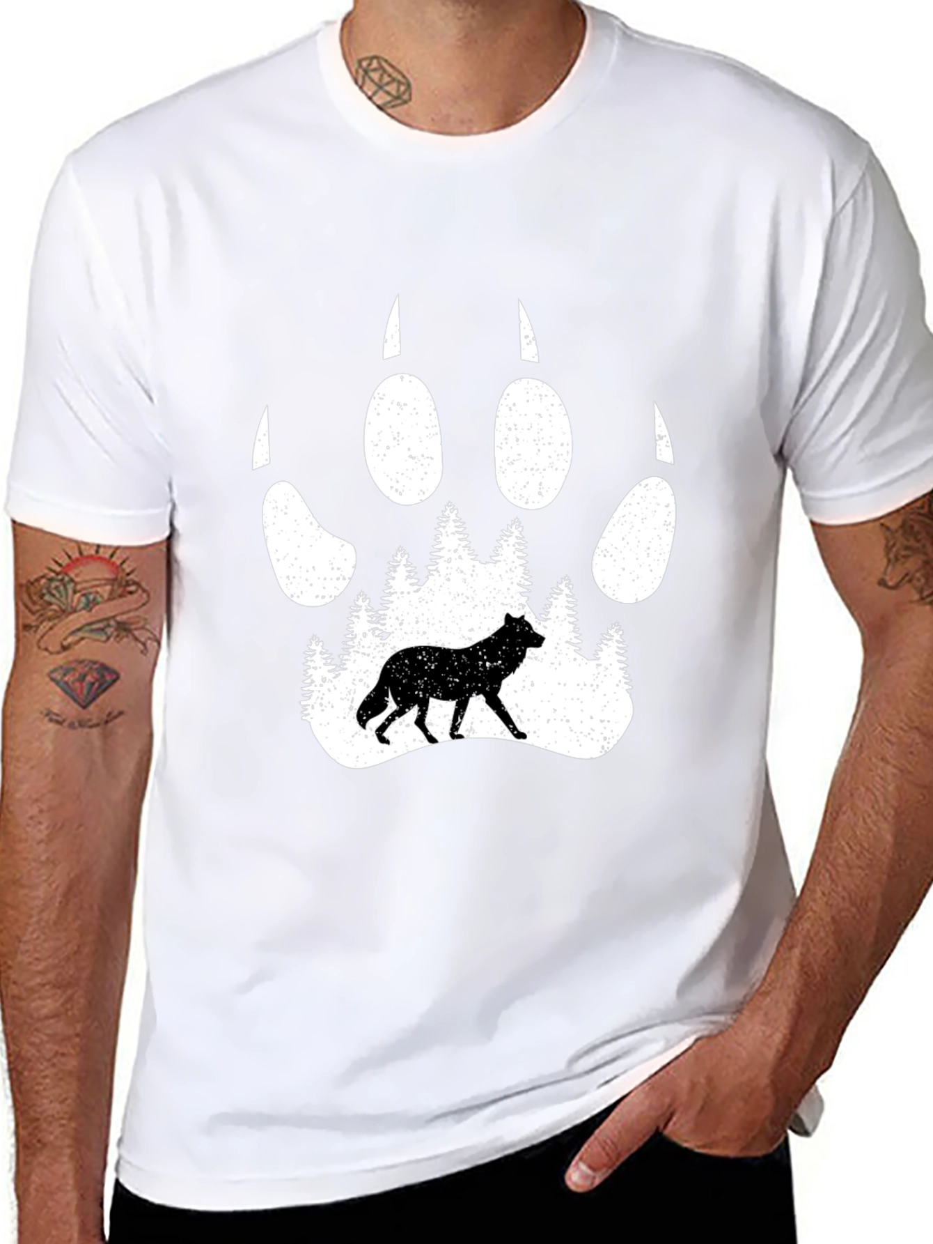 Wolf Paw Print Graphic Tee