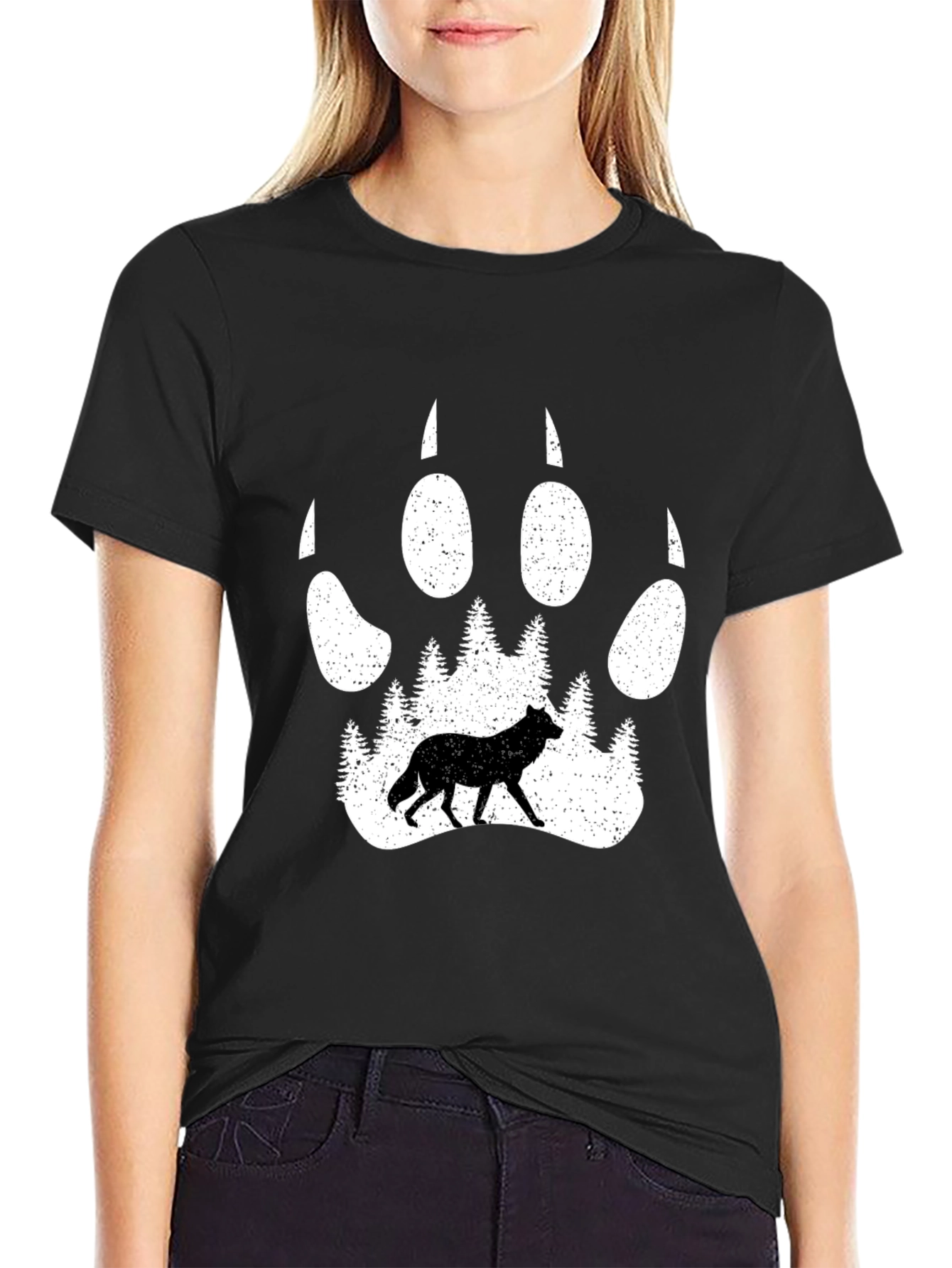 Wolf Paw Print Graphic Tee