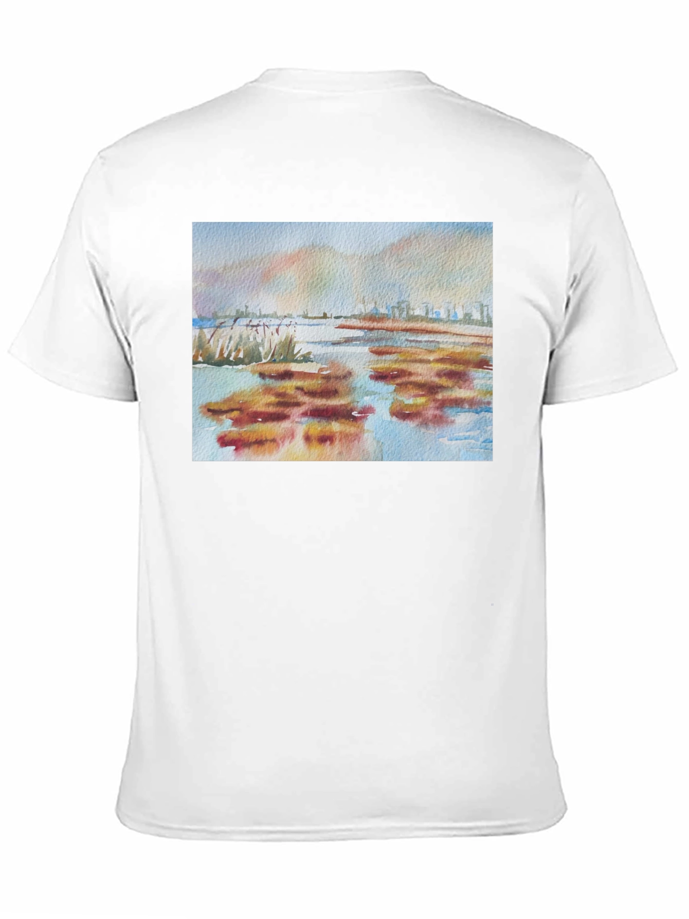 Watercolor Landscape Tee - Artistic Comfort
