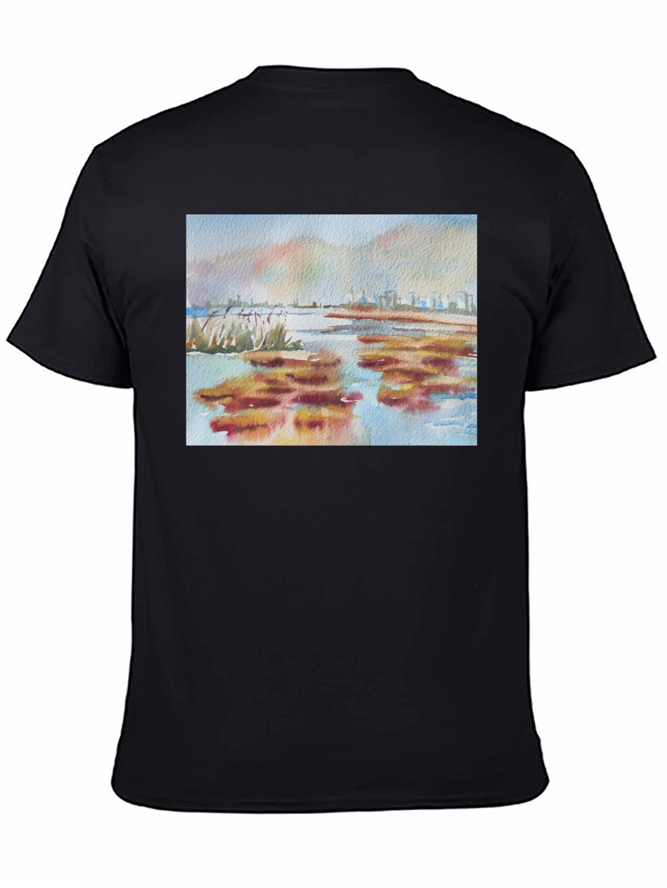 Watercolor Landscape Tee - Artistic Comfort