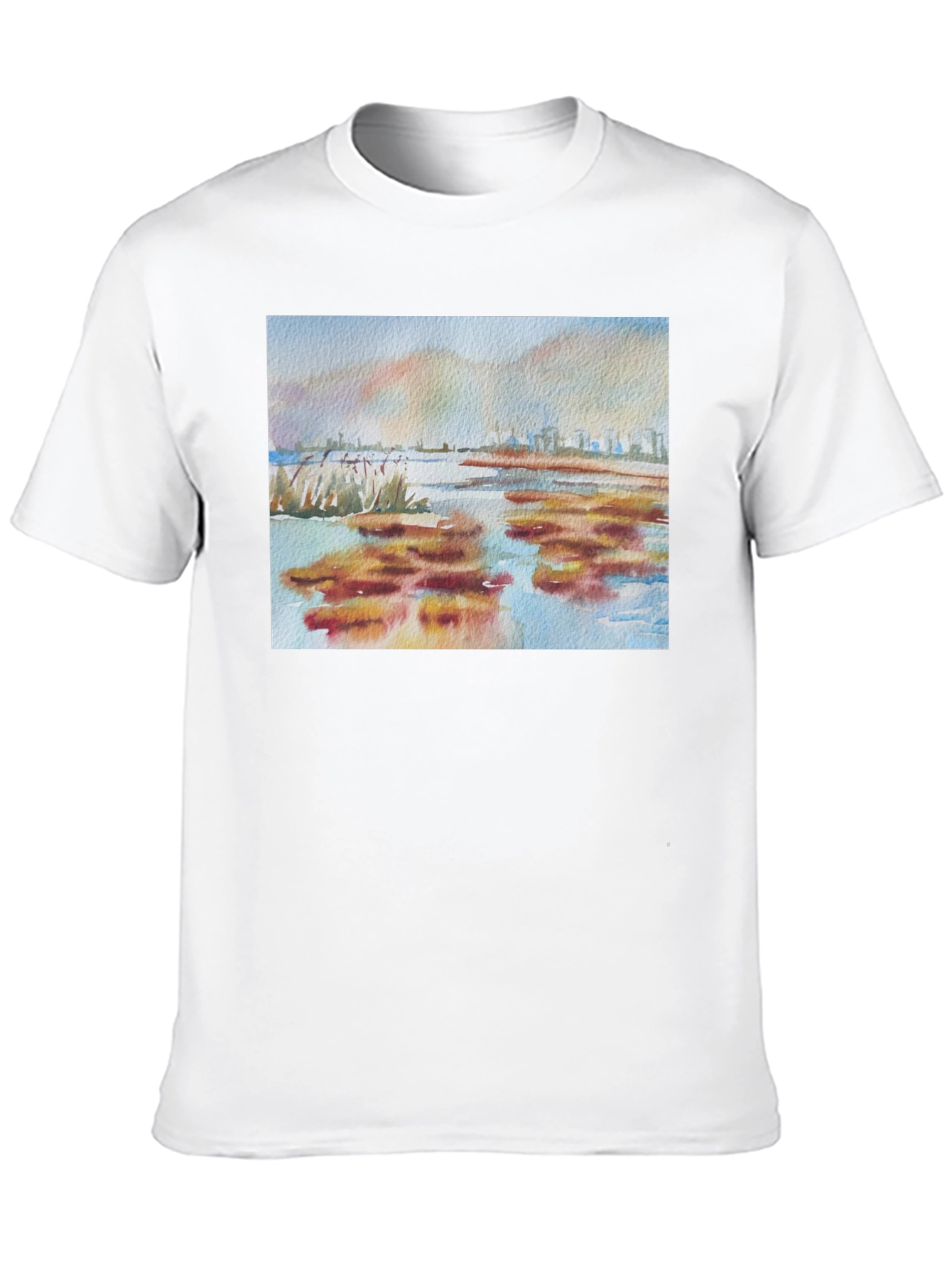 Watercolor Landscape Tee - Artistic Comfort