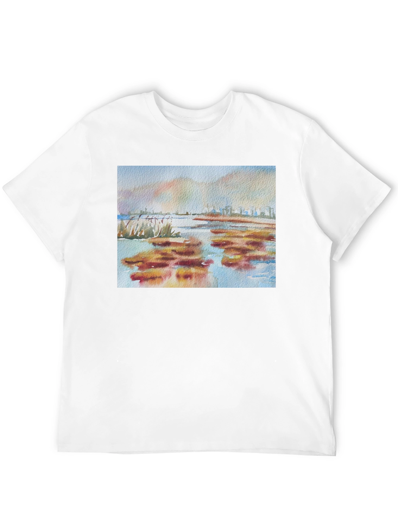 Watercolor Landscape Tee - Artistic Comfort