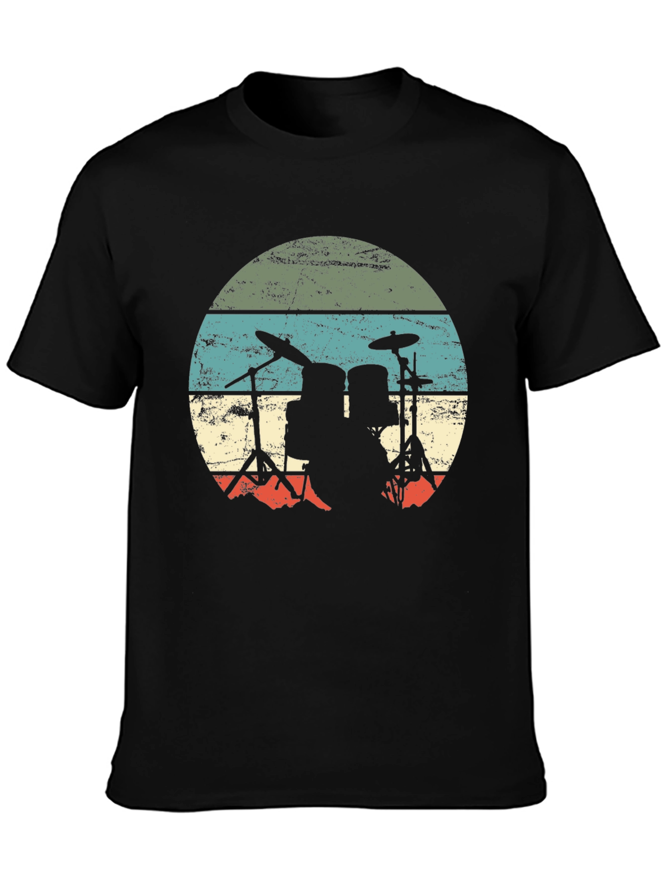 Retro Drum Set Graphic Tee - Vintage Band Shirt