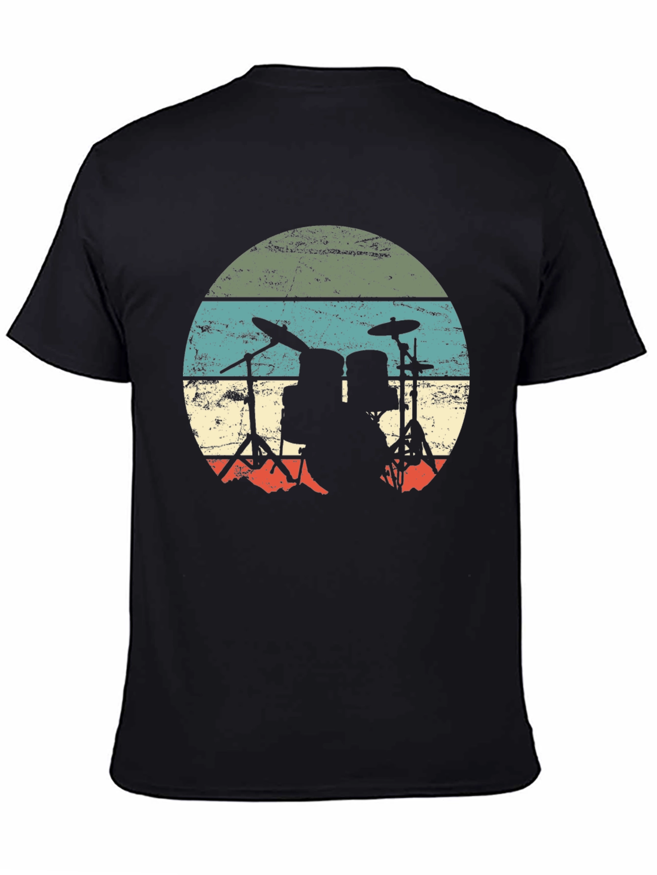 Retro Drum Set Graphic Tee - Vintage Band Shirt