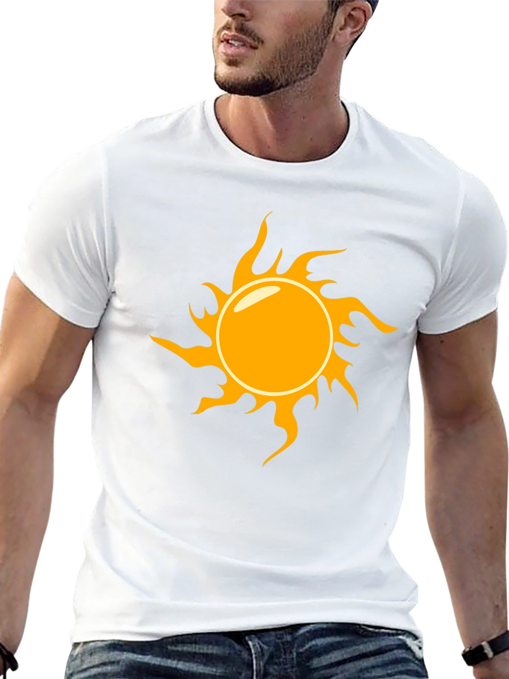 Sun Graphic Black T-Shirt - Stylish & Casual