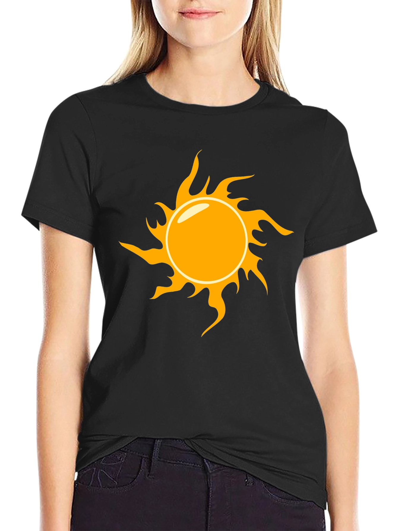 Sun Graphic Black T-Shirt - Stylish & Casual