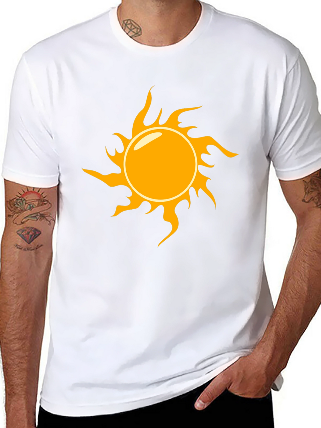 Sun Graphic Black T-Shirt - Stylish & Casual