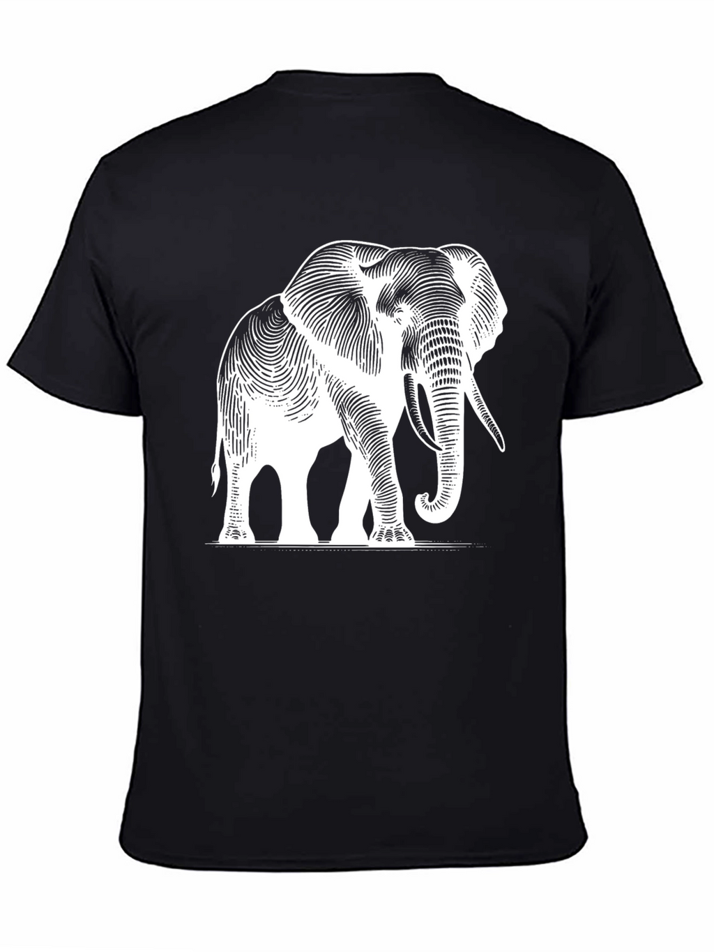 Elephant Graphic Tee - Black Cotton T-Shirt