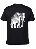 Elephant Graphic Tee - Black Cotton T-Shirt