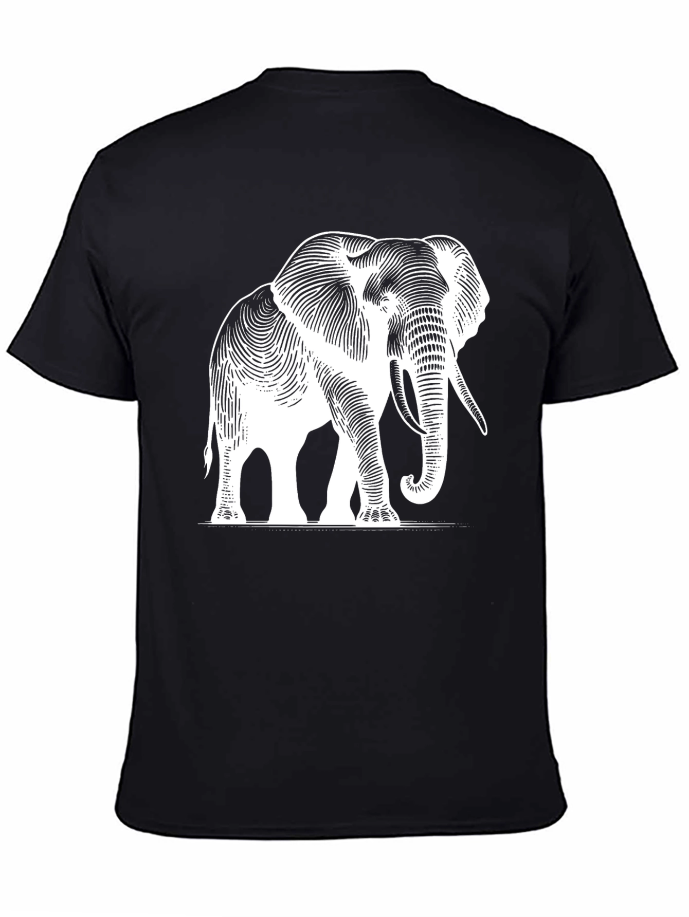 Elephant Graphic Tee - Black Cotton T-Shirt