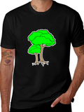 Cartoon Tree Black T-Shirt