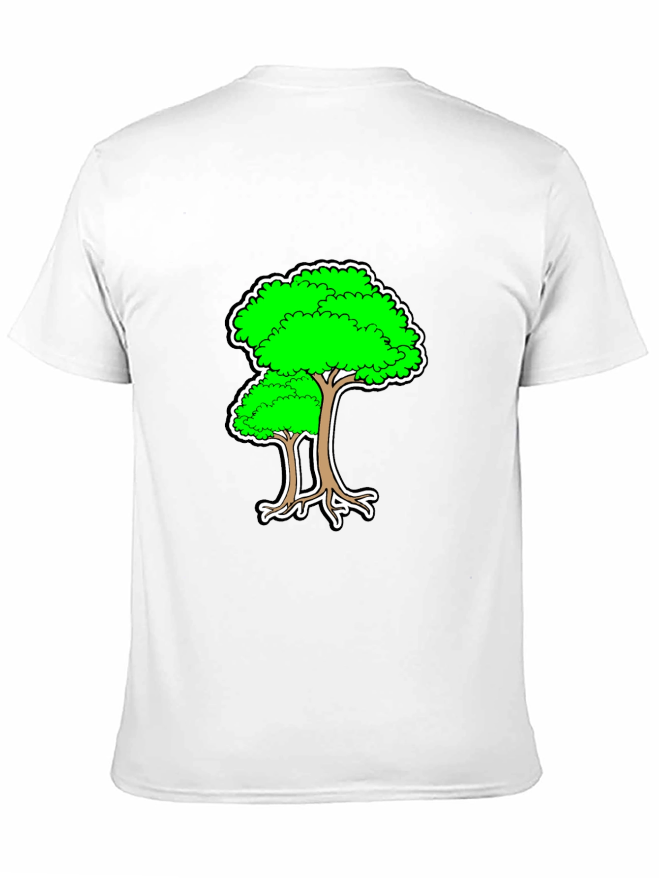 Cartoon Tree Black T-Shirt