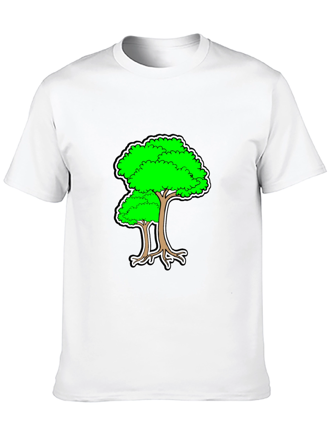 Cartoon Tree Black T-Shirt