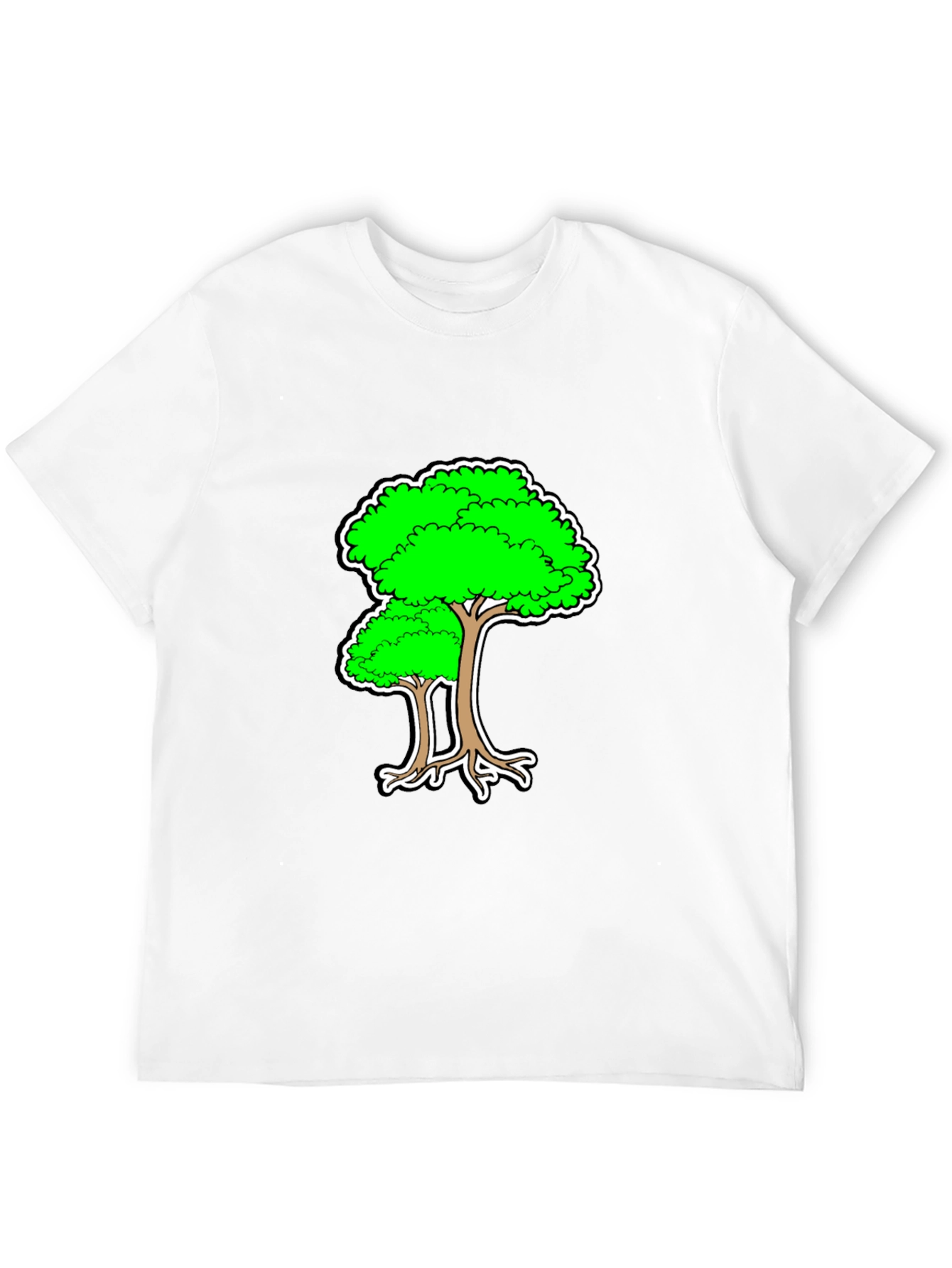 Cartoon Tree Black T-Shirt