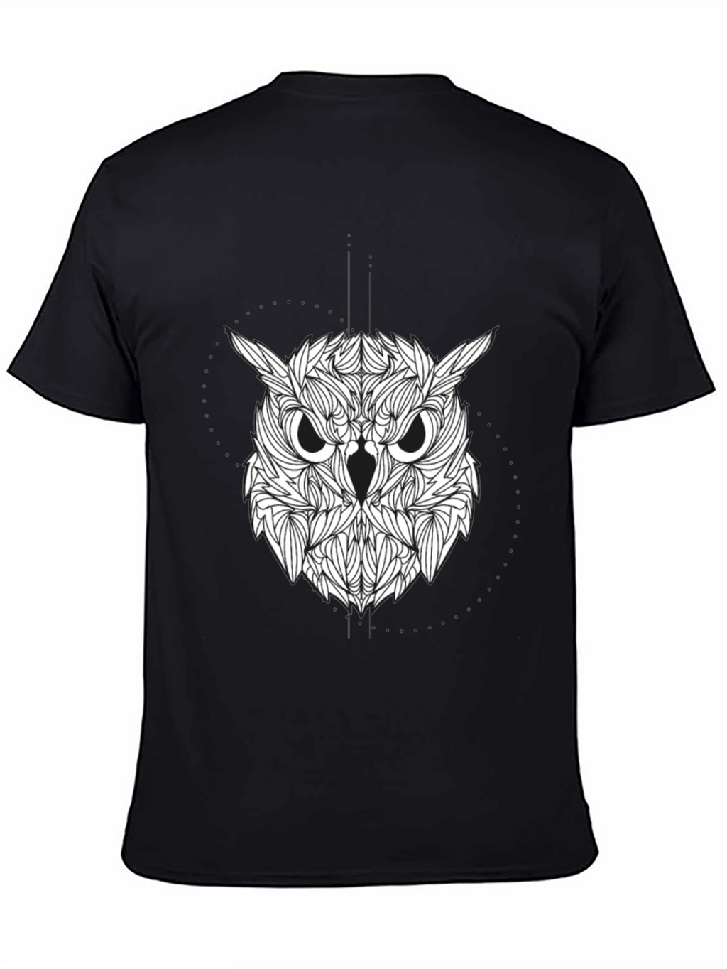 Owl Graphic Print Black Tee