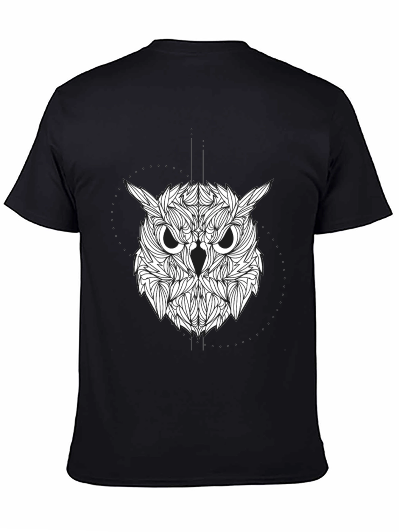 Owl Graphic Print Black Tee