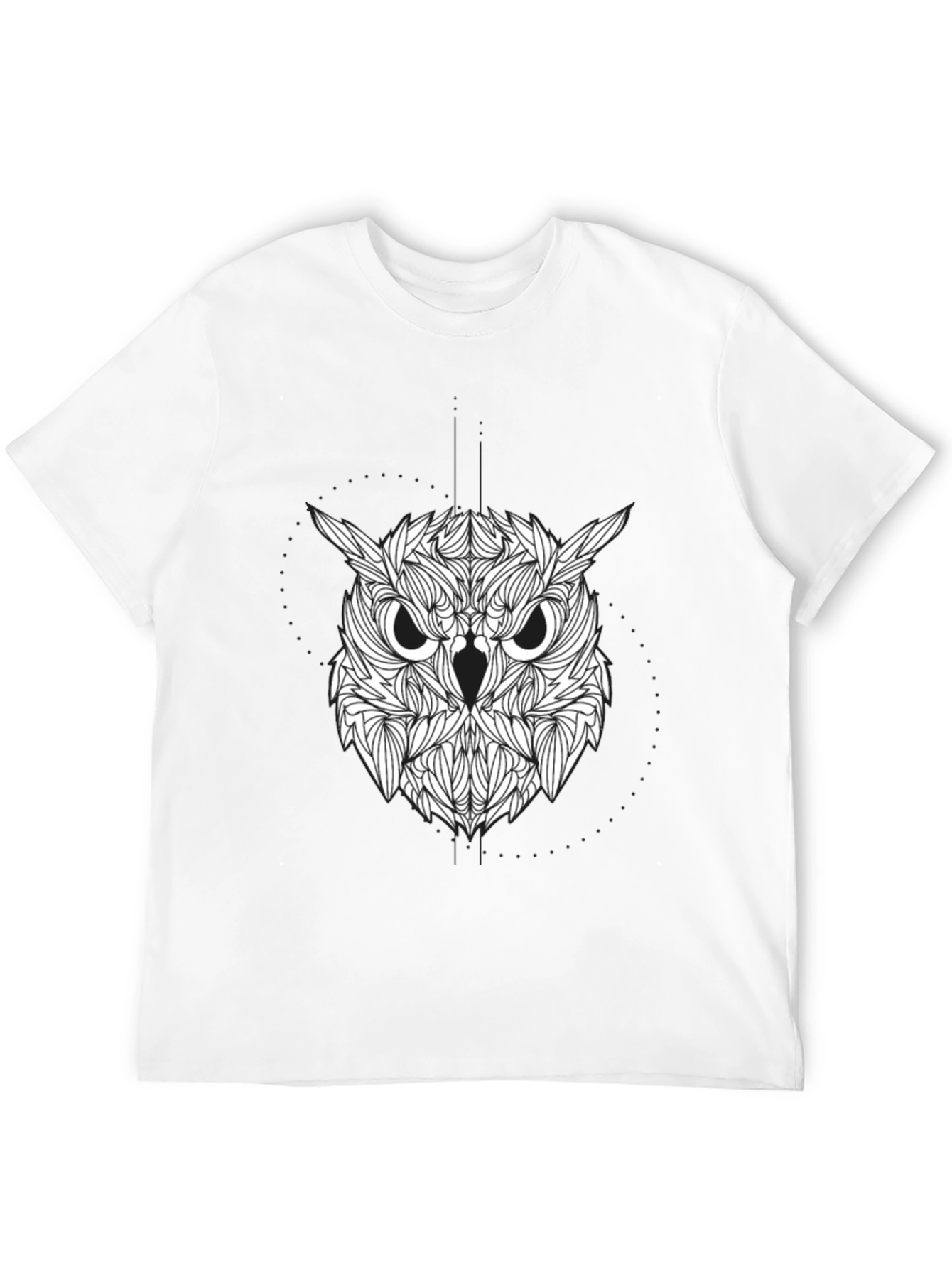 Owl Graphic Print Black Tee