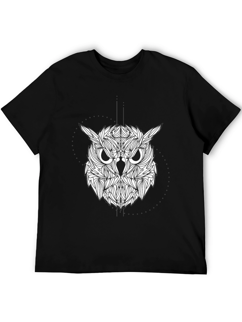 Owl Graphic Print Black Tee