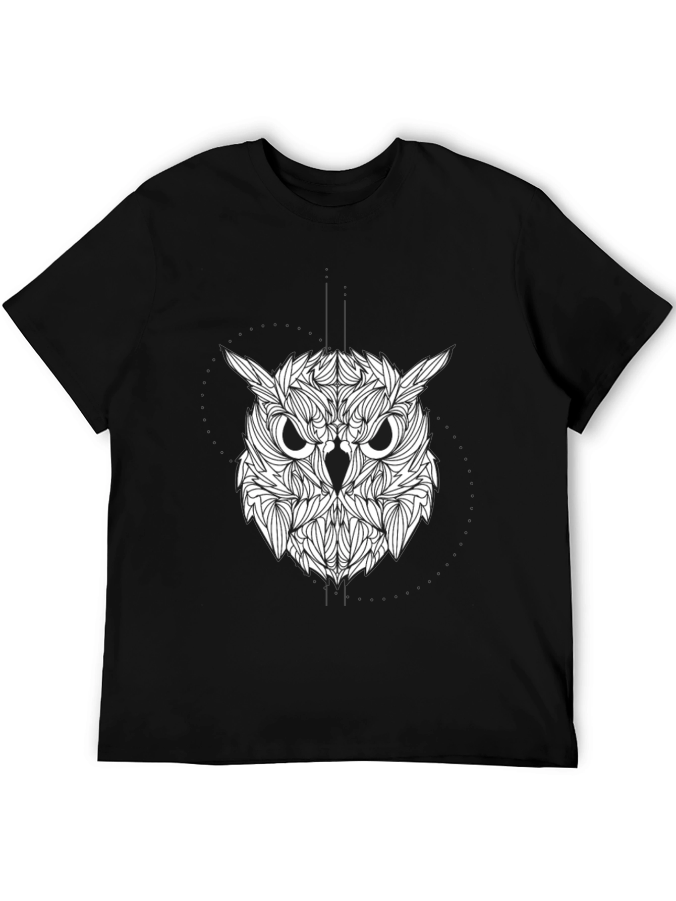 Owl Graphic Print Black Tee