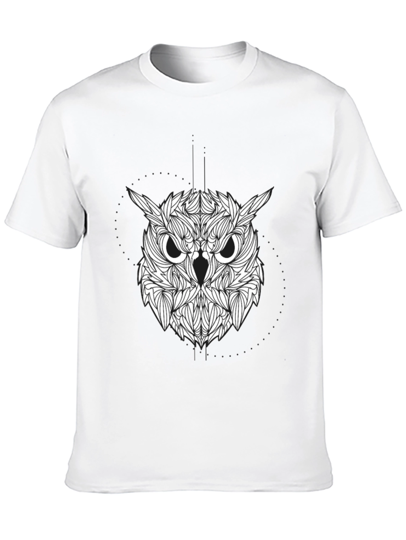 Owl Graphic Print Black Tee