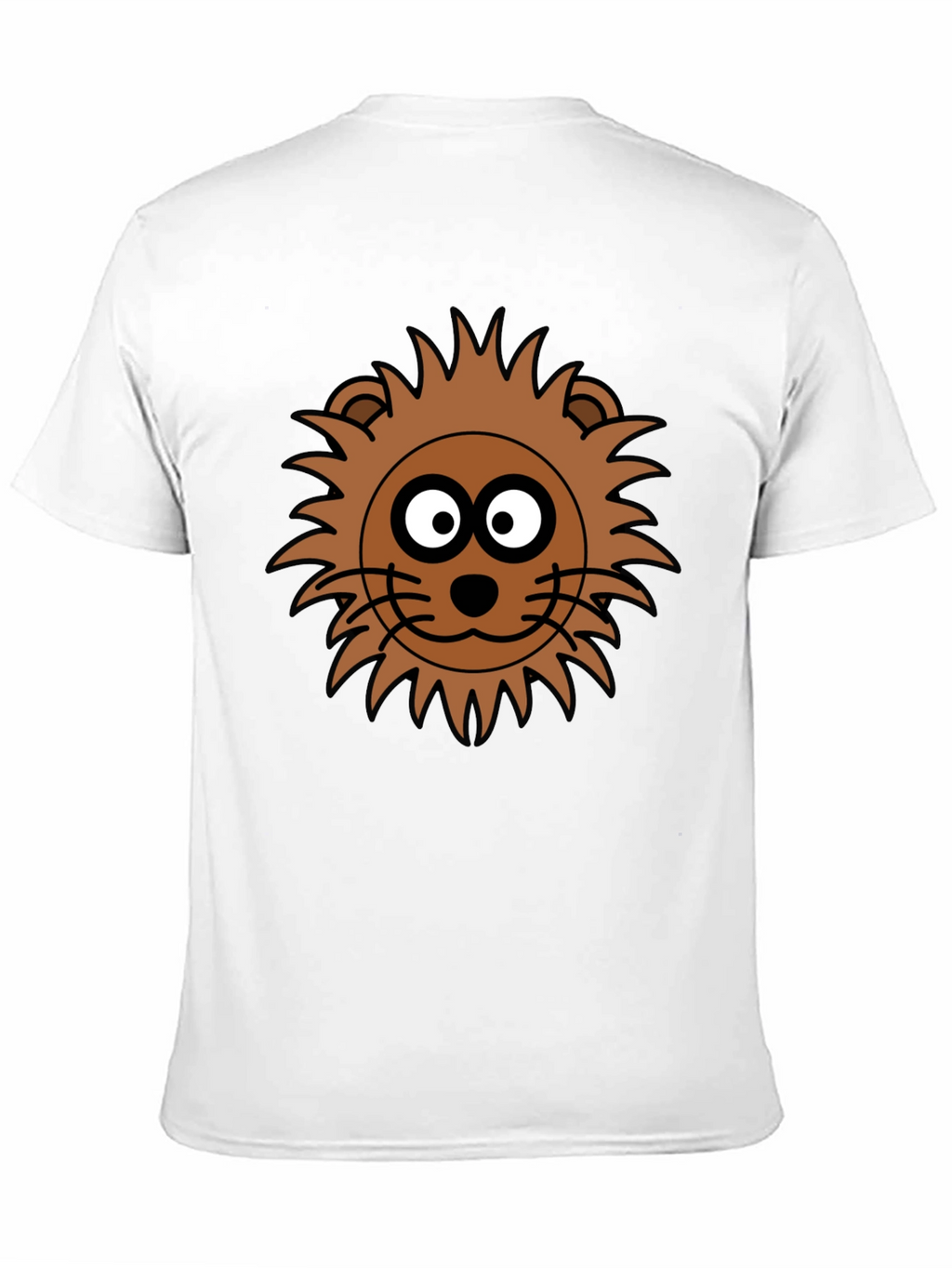 Lion Face Graphic Tee - Black Crew Neck T-Shirt