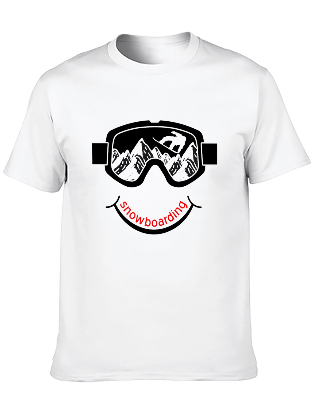 Snowboarding Goggles Graphic Black T-Shirt