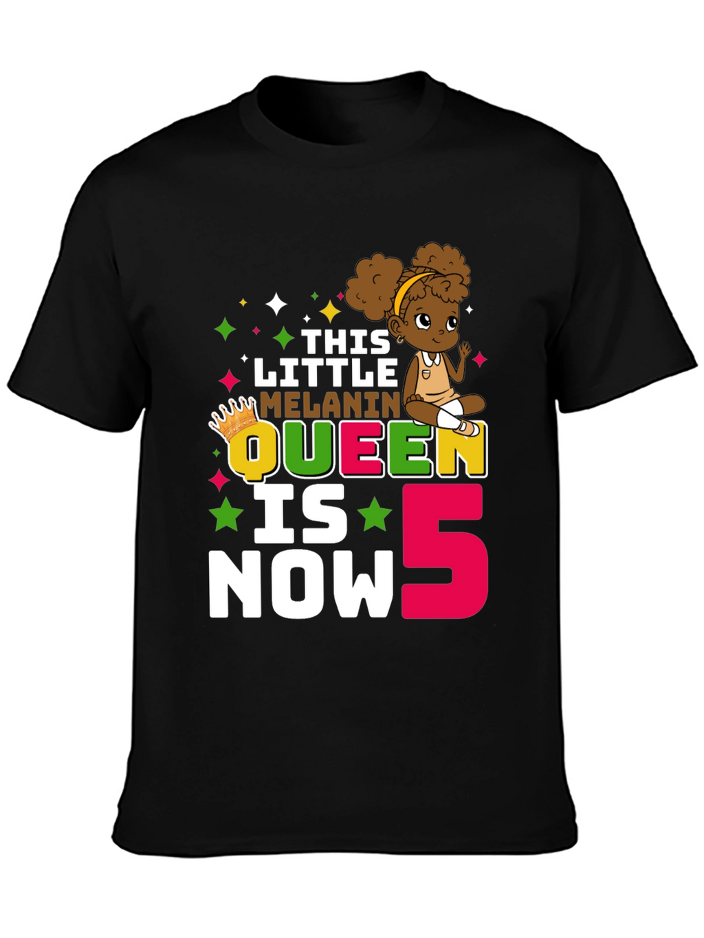 This Little Melanin Queen is Now 5 T-Shirt