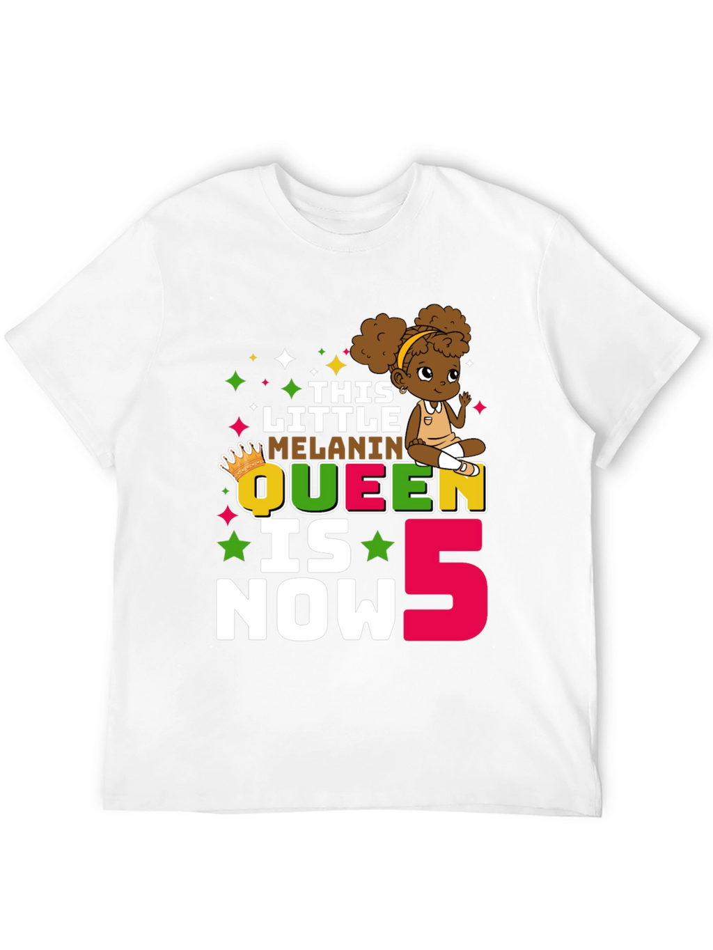 This Little Melanin Queen is Now 5 T-Shirt