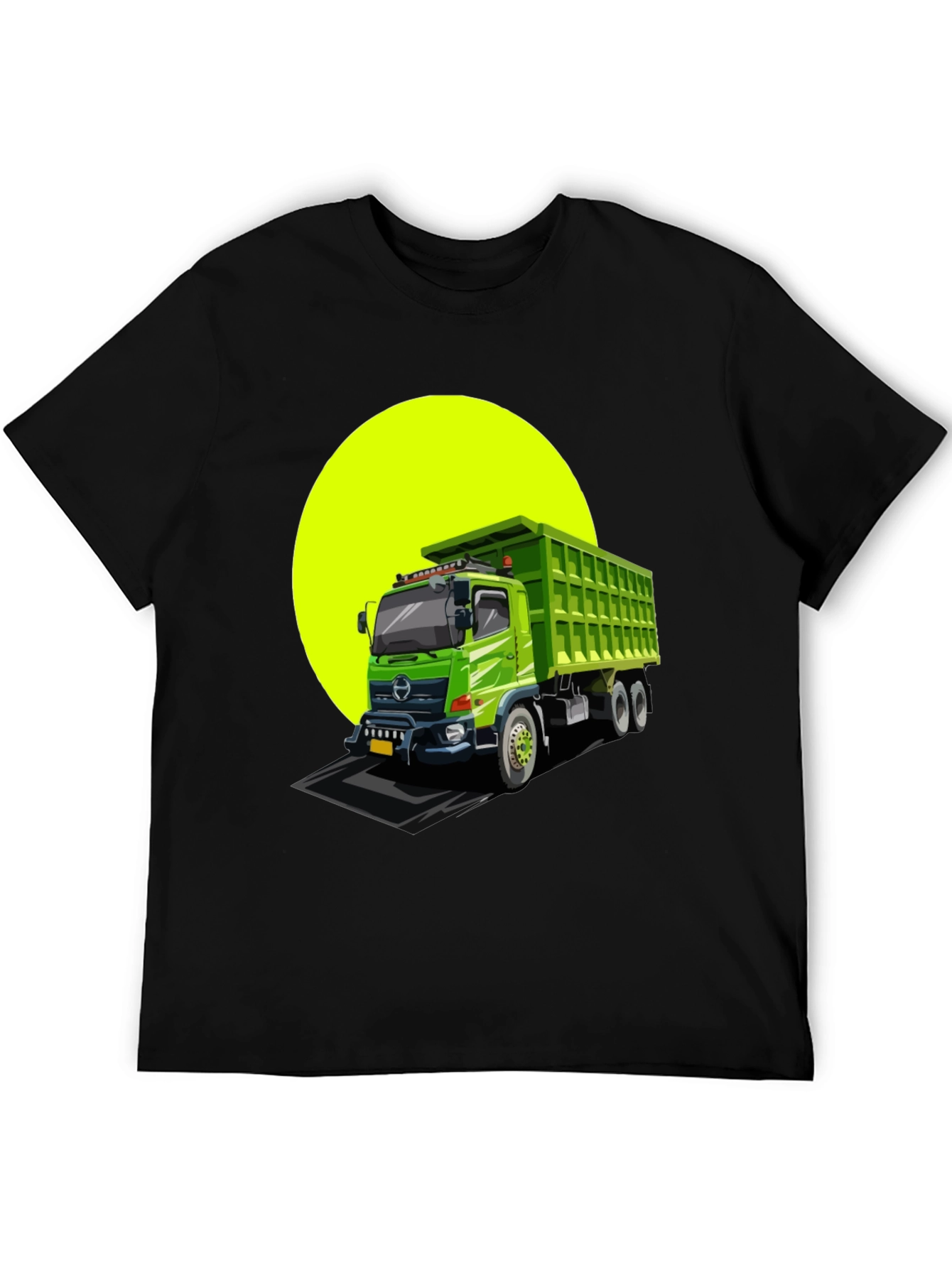 Dump Truck Graphic Tee - Black Cotton T-Shirt