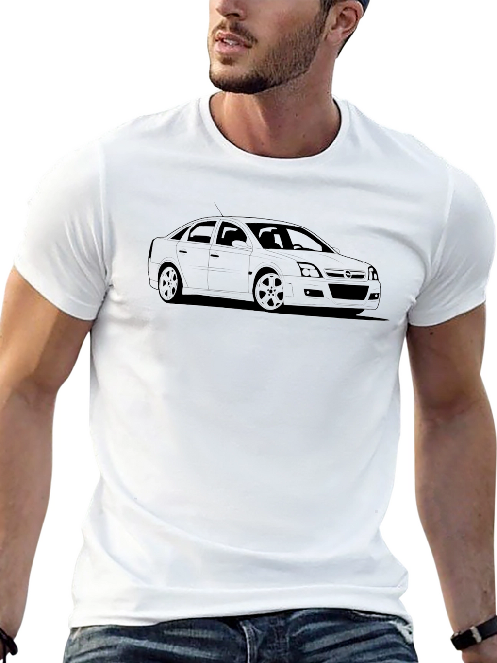 Car Outline Black T-Shirt