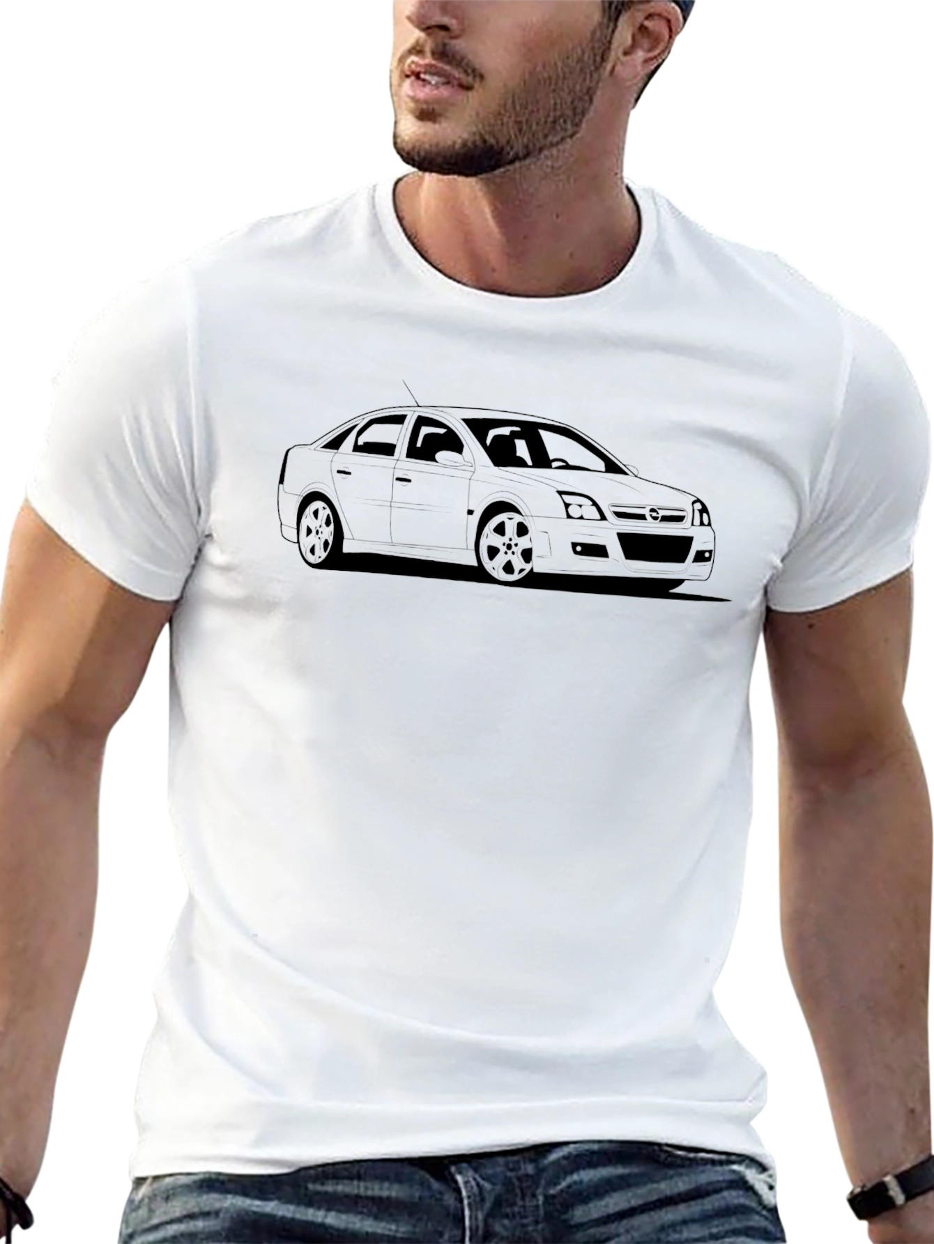 Car Outline Black T-Shirt