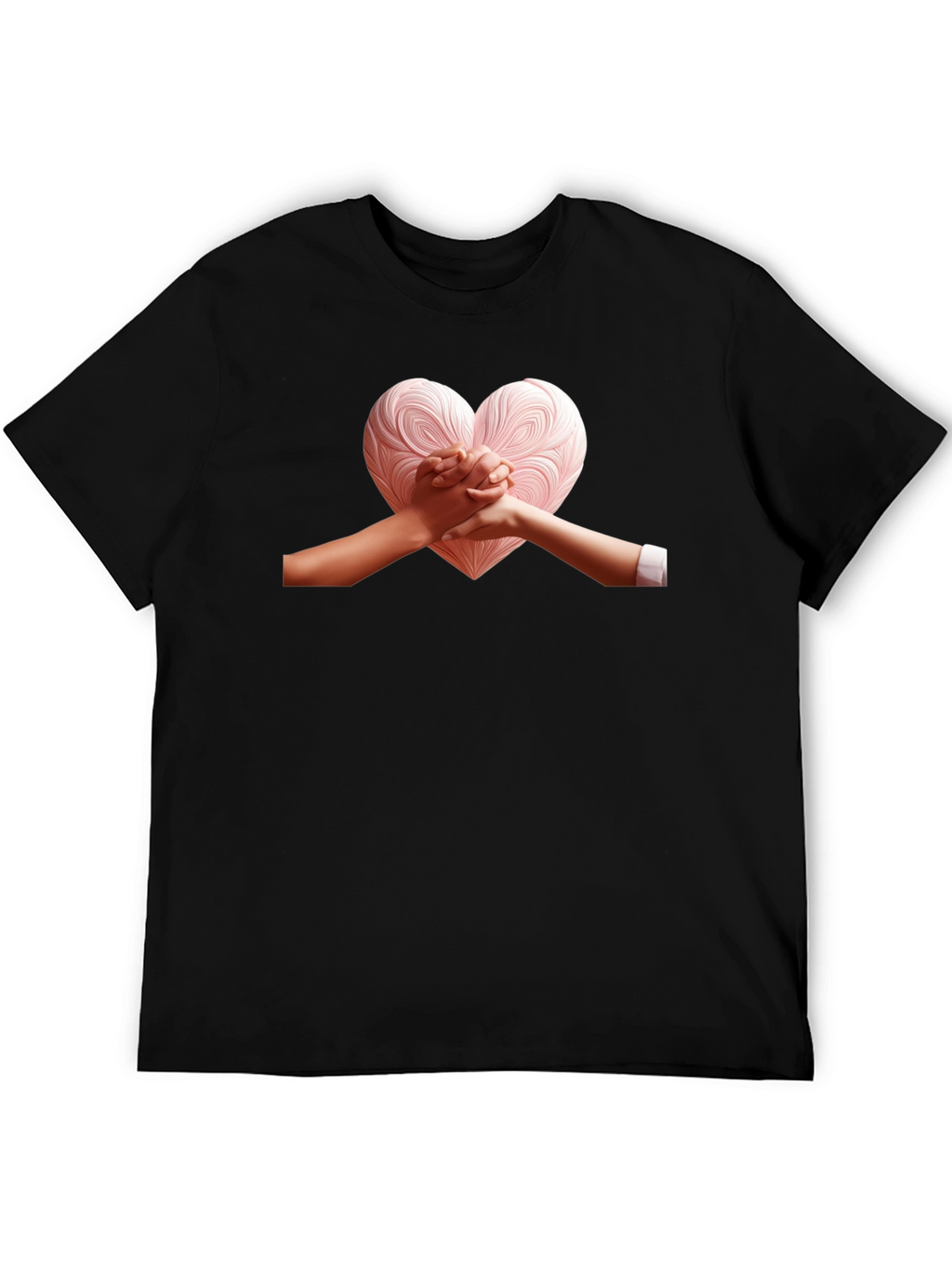 Heart Hands Graphic Tee - Stylish Black T-Shirt