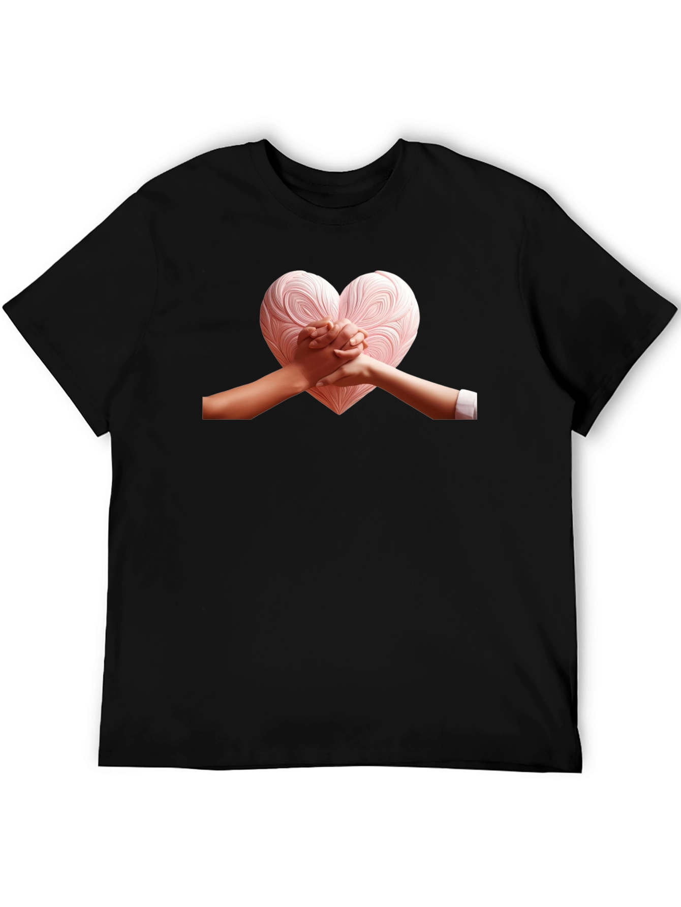 Heart Hands Graphic Tee - Stylish Black T-Shirt