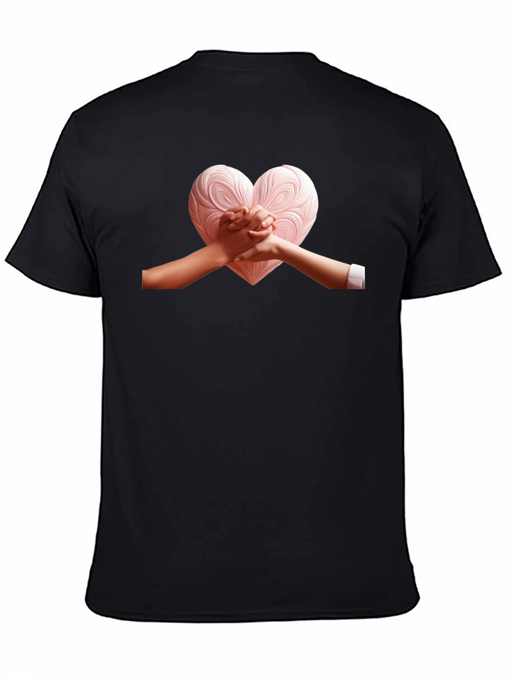 Heart Hands Graphic Tee - Stylish Black T-Shirt