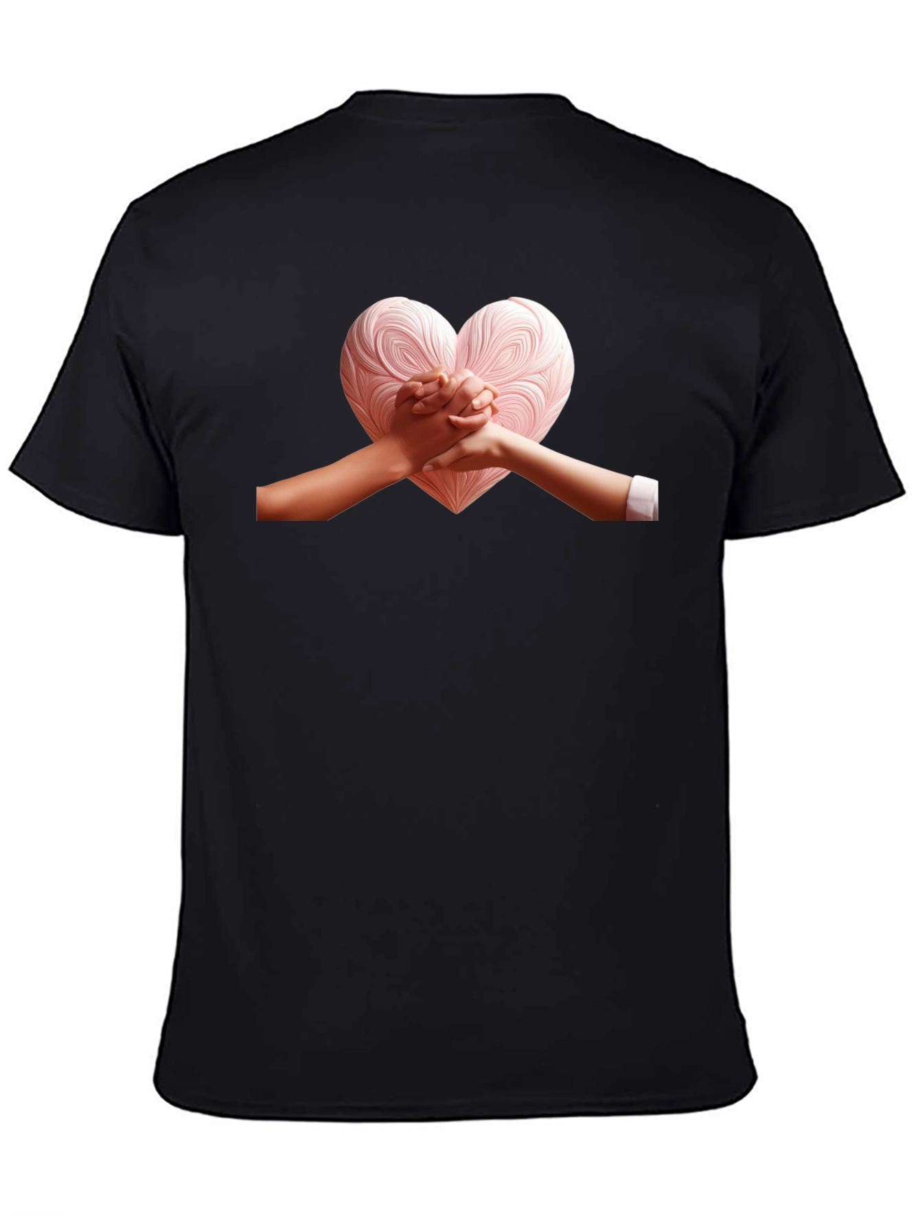 Heart Hands Graphic Tee - Stylish Black T-Shirt