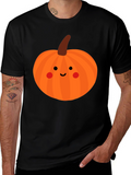 Cute Pumpkin Face Black T-Shirt - Halloween Apparel