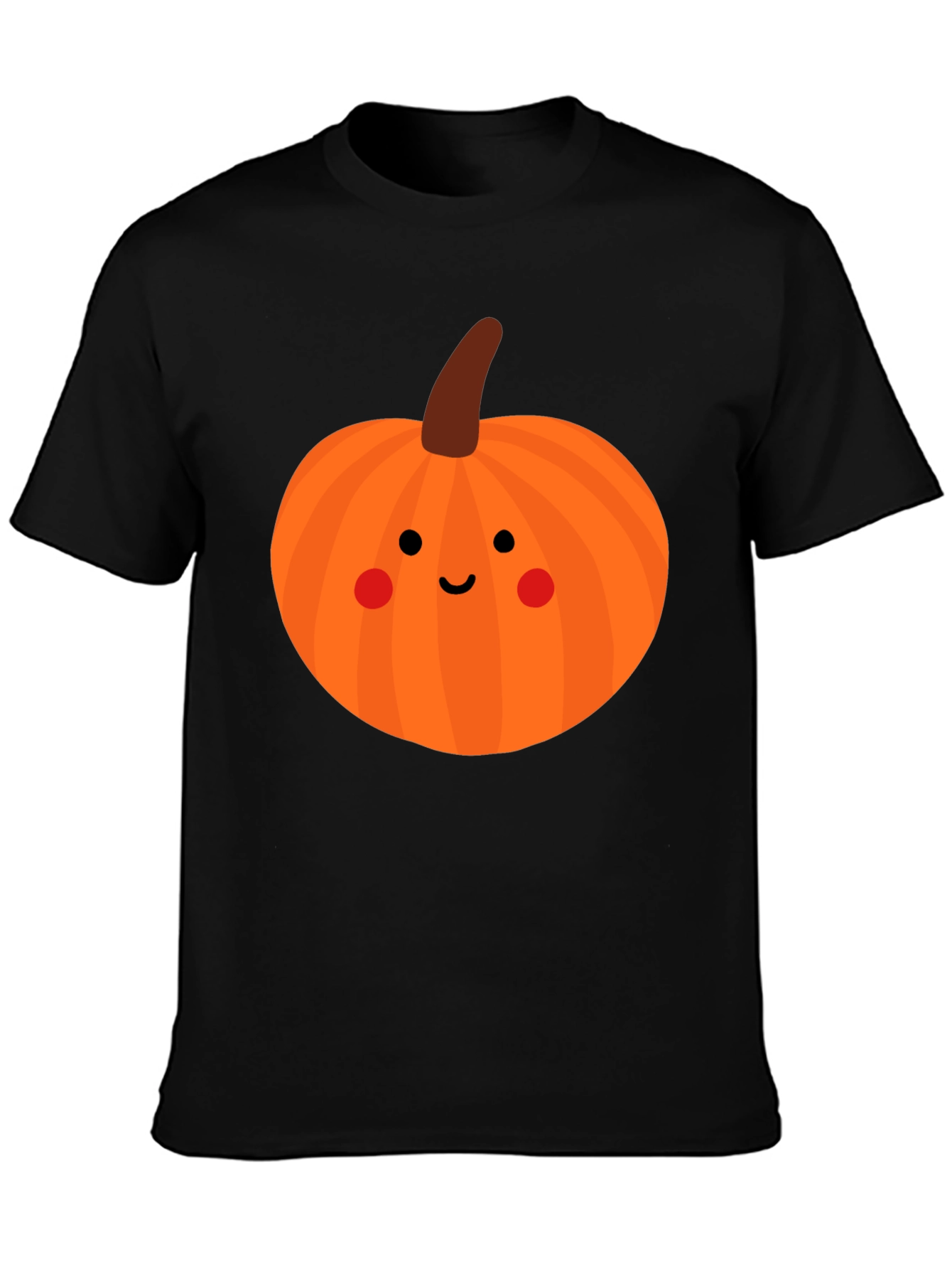 Cute Pumpkin Face Black T-Shirt - Halloween Apparel