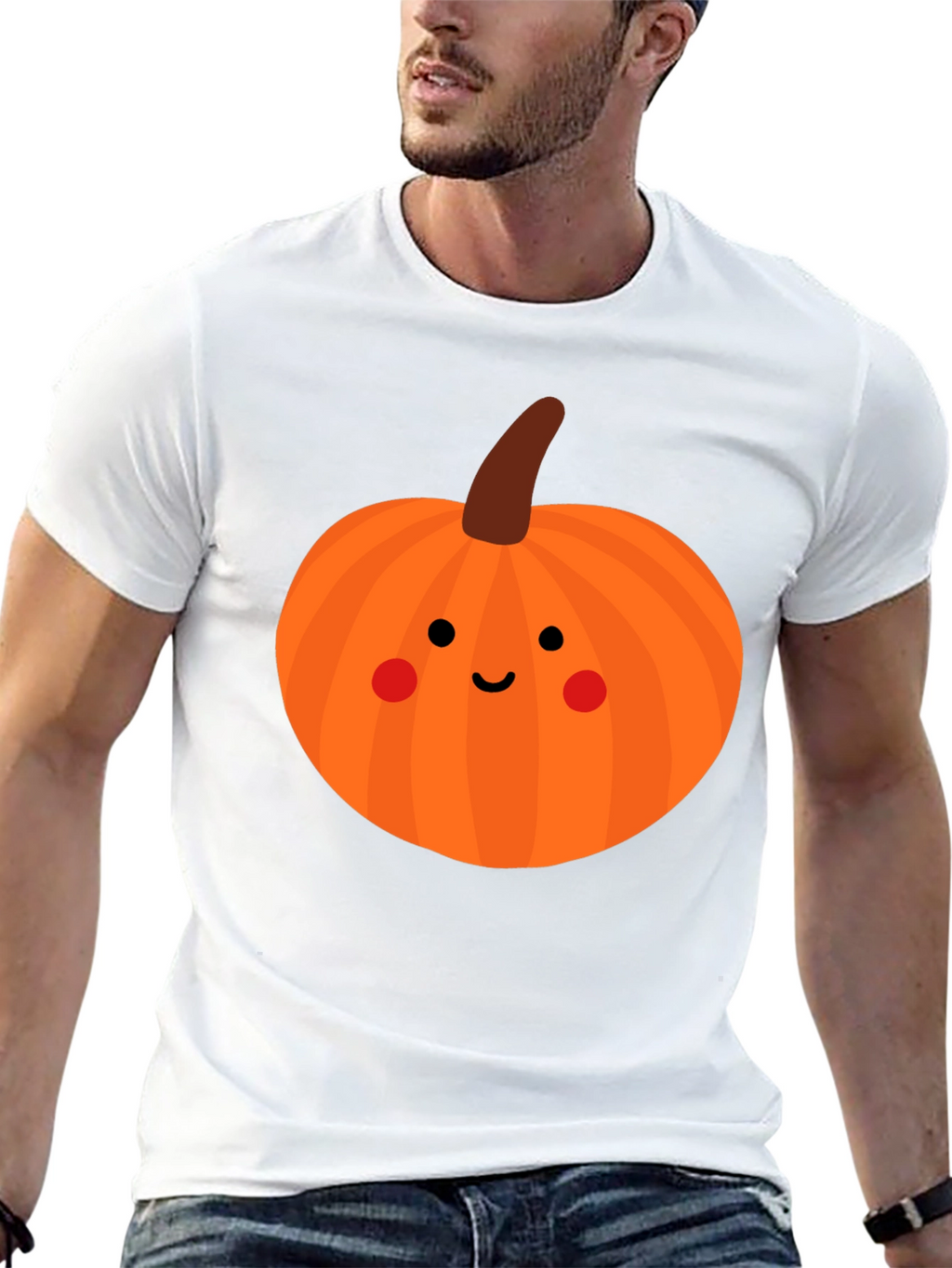 Cute Pumpkin Face Black T-Shirt - Halloween Apparel
