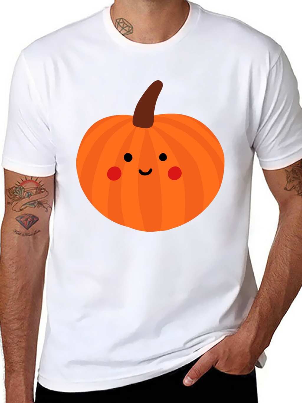 Cute Pumpkin Face Black T-Shirt - Halloween Apparel