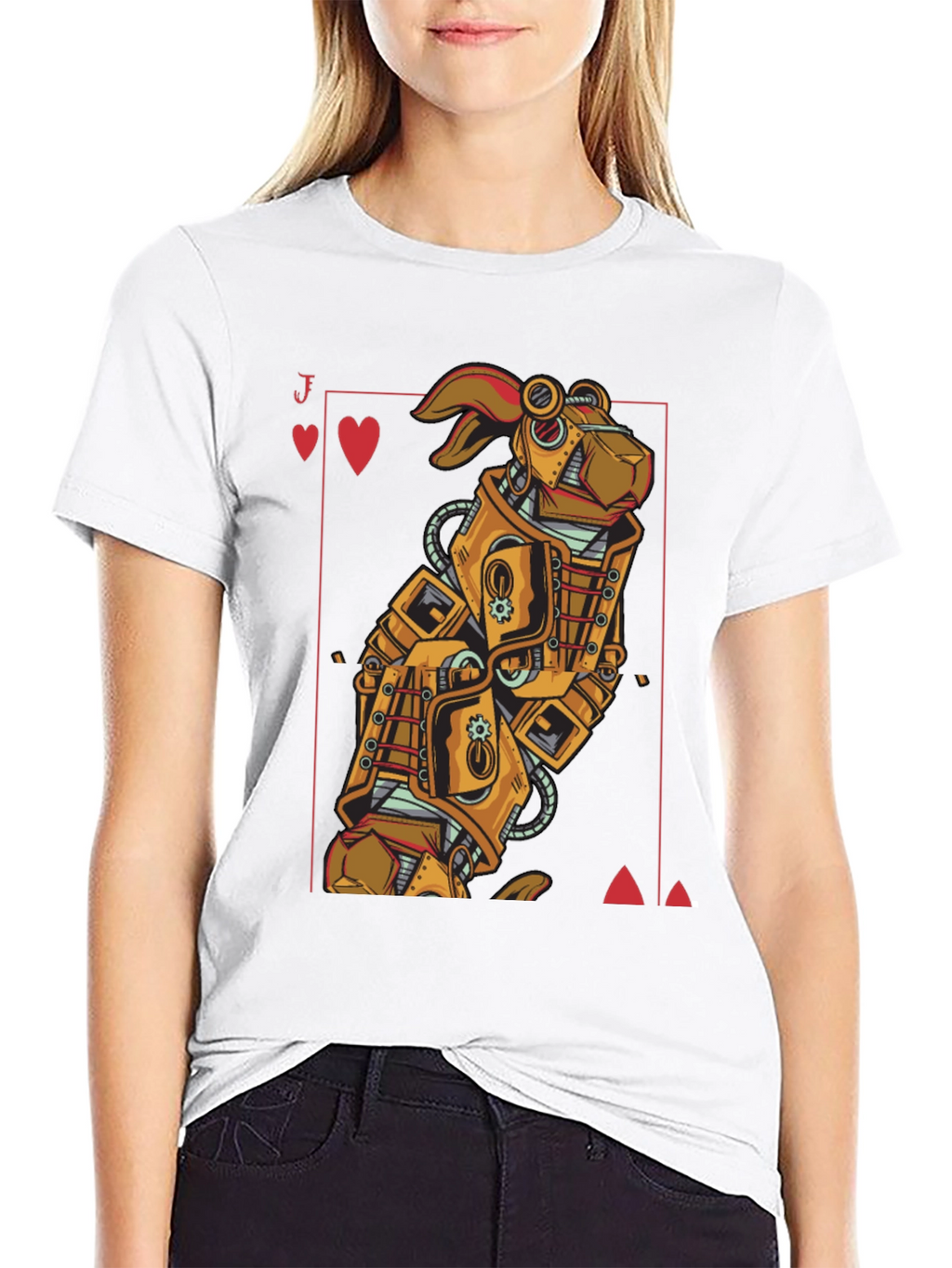 Steampunk Robot Rabbit T-Shirt - Jack of Hearts