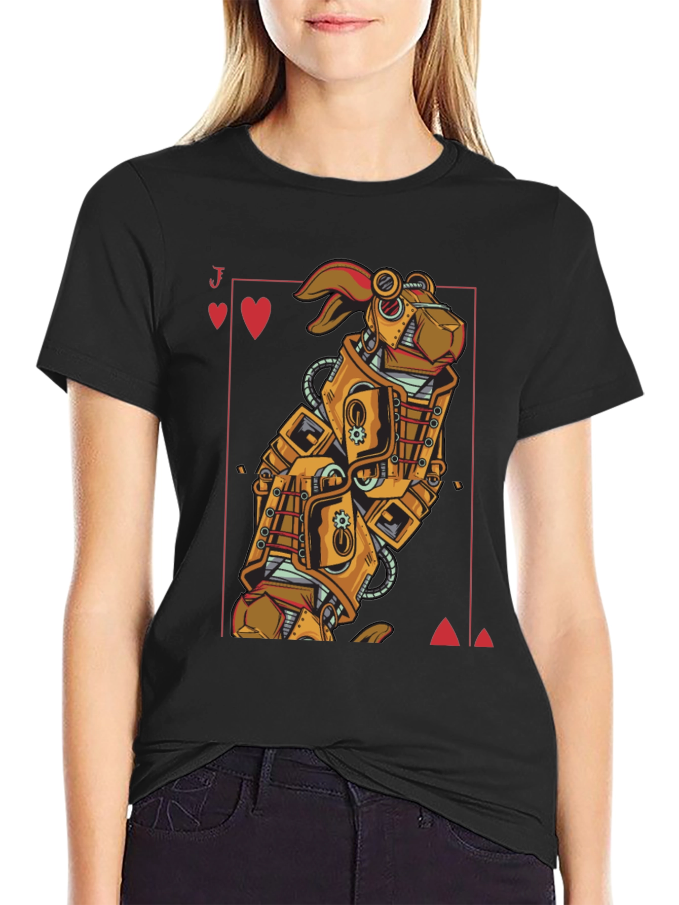 Steampunk Robot Rabbit T-Shirt - Jack of Hearts