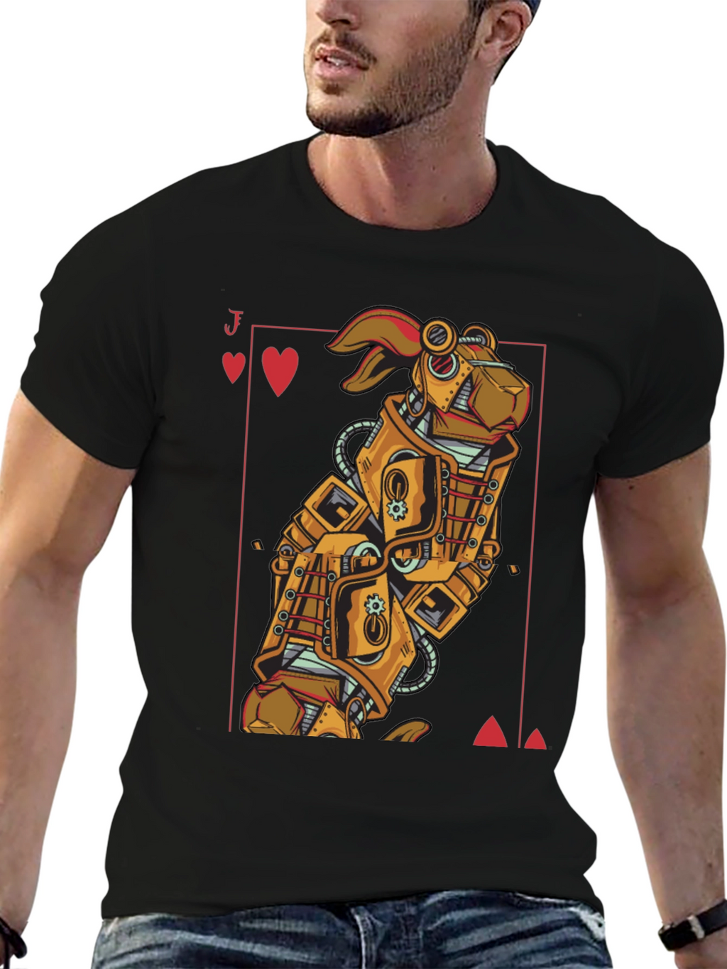 Steampunk Robot Rabbit T-Shirt - Jack of Hearts